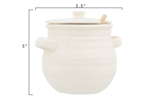 CC WHITE HONEY JAR W/ DIPPER