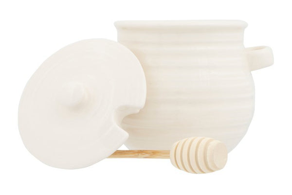 CC WHITE HONEY JAR W/ DIPPER
