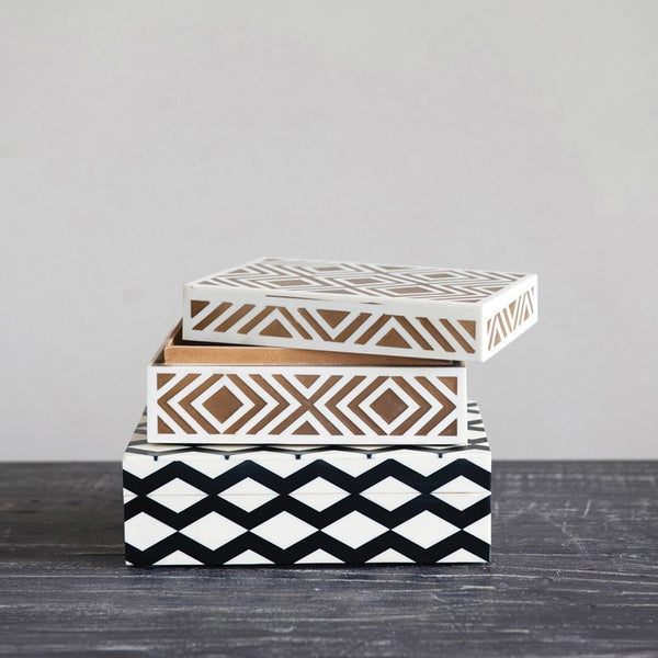 CC BLACK&IVORY ZIG ZAG BOX