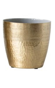 CC S Enameled Brass Planter