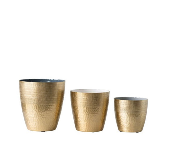 CC M Enameled Brass Planter