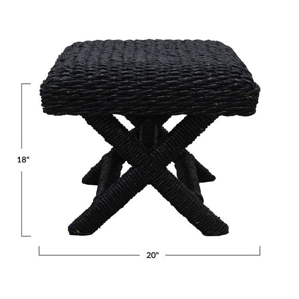CC Black Hyacinth&Mahogany Wood Stool