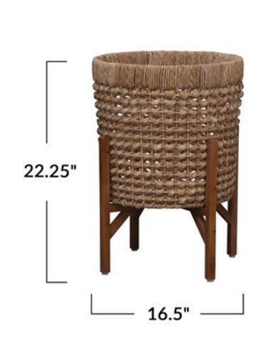 CC MEDIUM RATTAN PLANTER W/ STAND