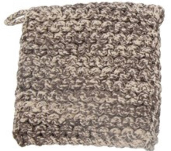 CC 8” TAN MELANGE CROCHETED POT HOLDER