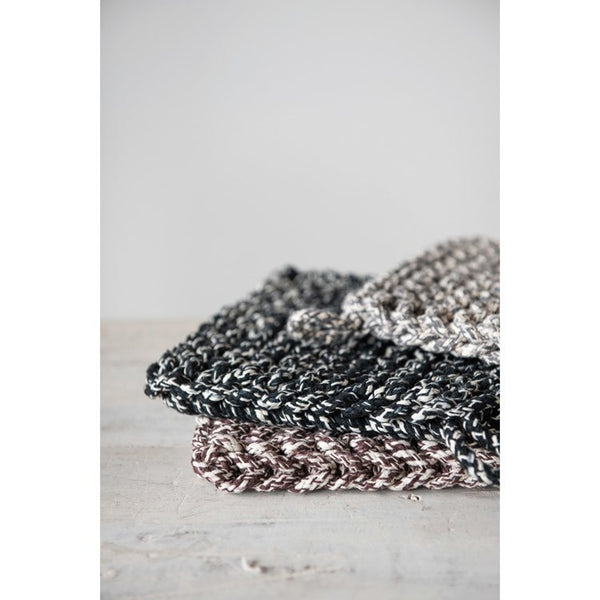 CC 8” BLACK MELANGE CROCHETED POT HOLDER
