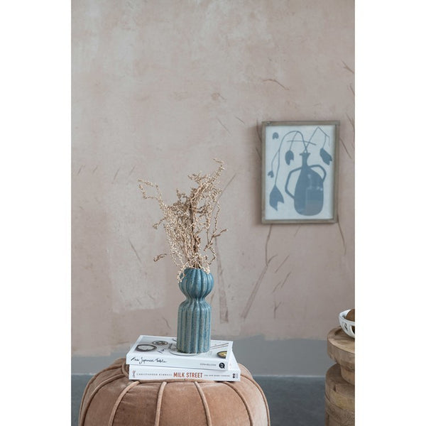 CC BLUE ABSTRACT FLOWER(1)VASE ART