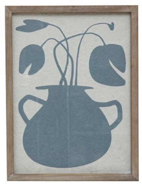 BLUE ABSTRACT FLOWER(2)VASE ART