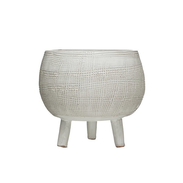 WHITE FOOTED TERRA-COTTA POT (HOLDS 7” POT)