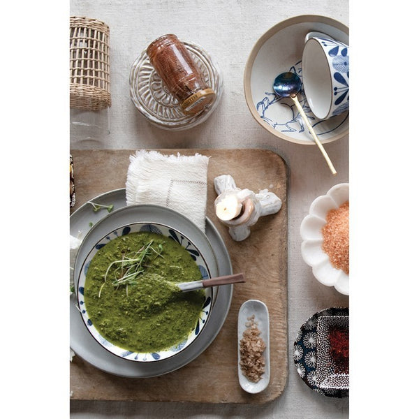 SET/3 White Stoneware Trays