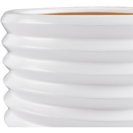 SYA 11Wx17H WHITE POT W/ WOOD LEGS
