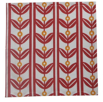 RED FLOWER COTTON NAPKINS