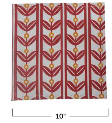 RED FLOWER COTTON NAPKINS