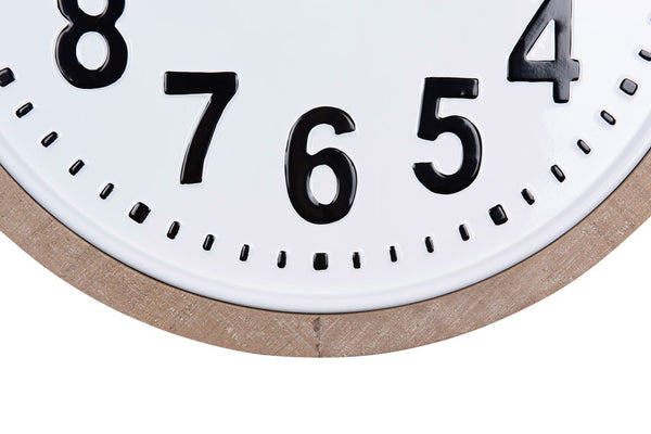 WHITE/BLACK METAL WALL CLOCK