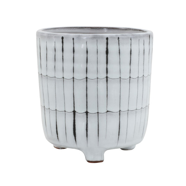 TERRA-COTTA FOOTED BW PLANTER