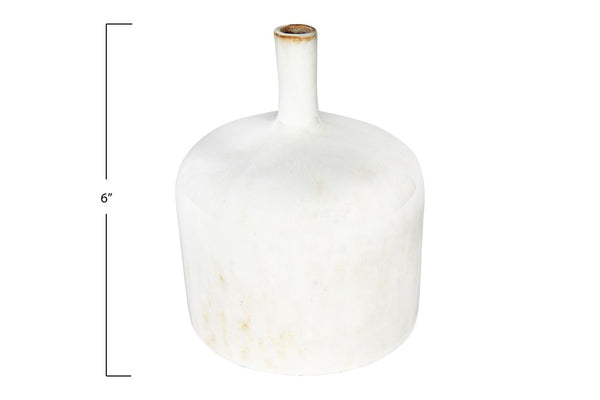 WHITE STONEWARE VASE