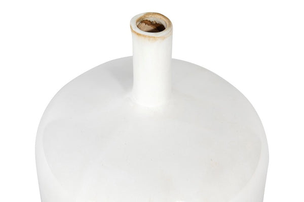 WHITE STONEWARE VASE