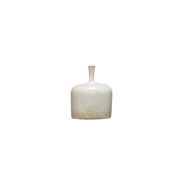 WHITE STONEWARE VASE