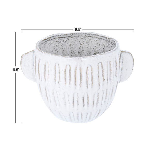 CREAM GLAZED PLANTER