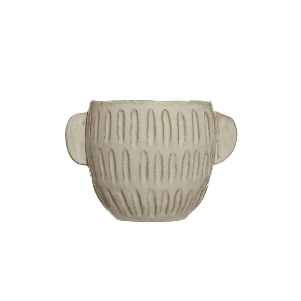 CREAM GLAZED PLANTER