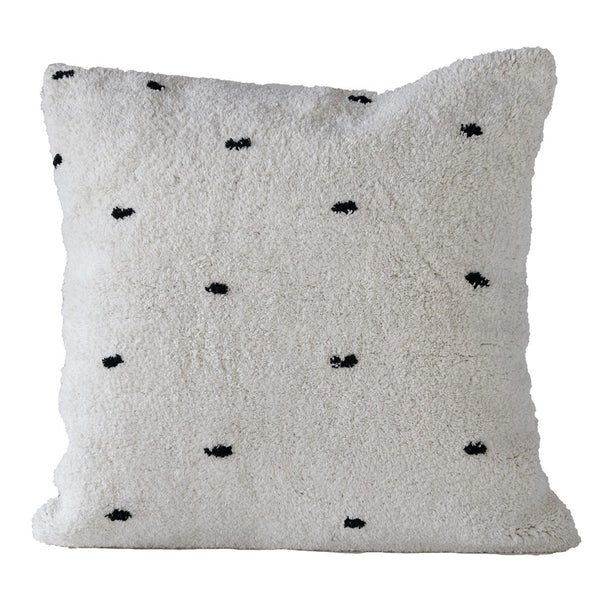 WHITE TUFTED DOT PILLOW