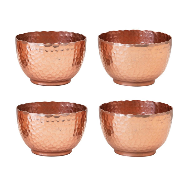 ROUND SET/4 HAMMERED COPPER BOWLS
