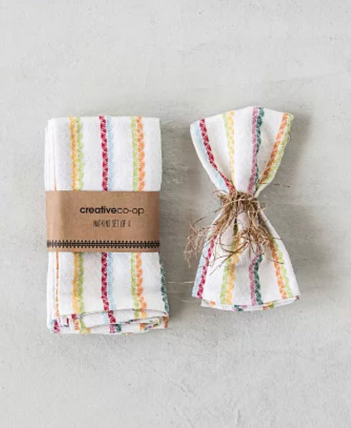 SET/4 RAINBOW COTTON NAPKINS