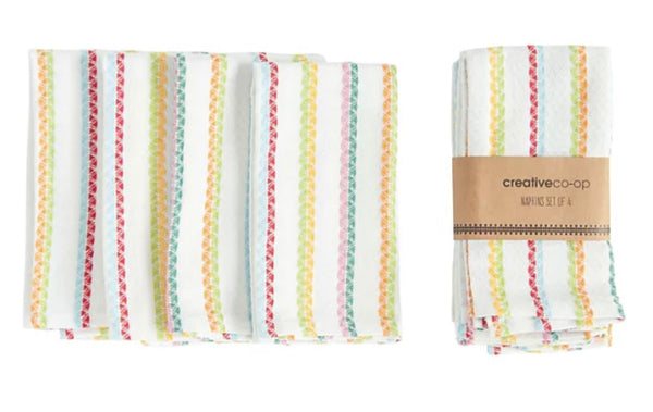 SET/4 RAINBOW COTTON NAPKINS