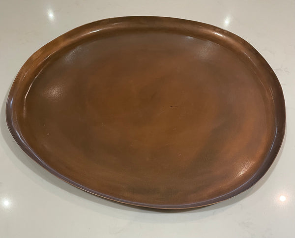 CC 16x15.5 BURNT COPPER METAL TRAY