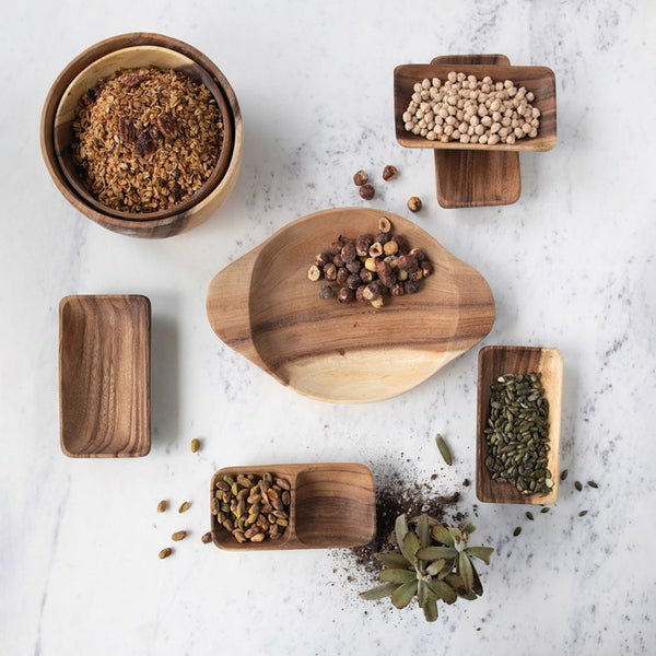 CC SET/4 ACACIA WOOD TRAYS