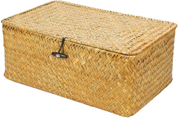 SMALL RATTAN BOX W/ LID