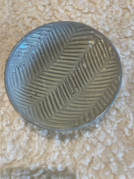 CC GREY CHEVRON DEBOSSED BOWL