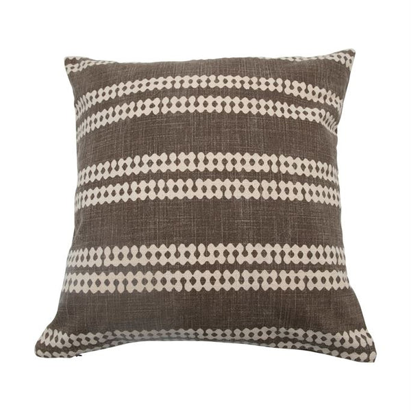 18” BROWN W/ CREAM PRINT PILLOW