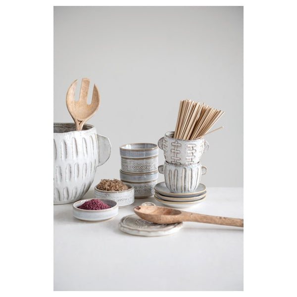 CC SET/2 WHITE STACKED PINCH POTS