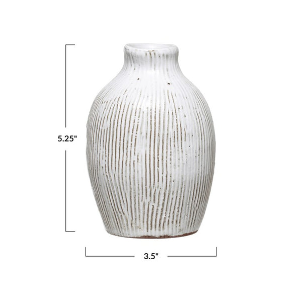 CC WHITE GLAZED VASE