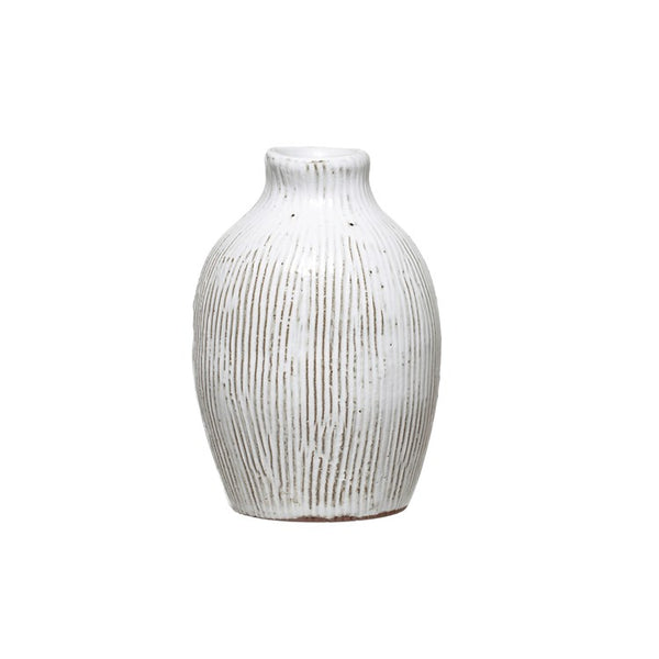 CC WHITE GLAZED VASE