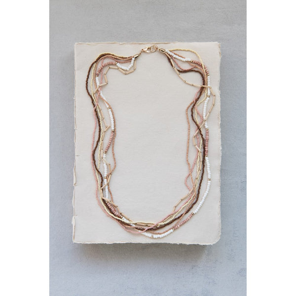 WOOD GLASS & METAL BEADS