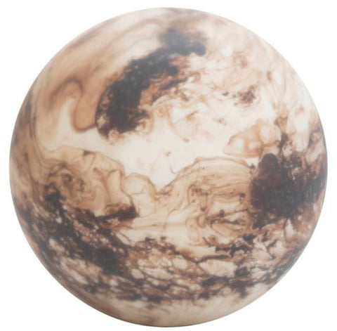 B 10”Glass Globe with LED Light, Marbled Brown (Requires 3-AA Batteries)