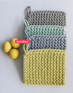 CC 8” “ASH GREY”Crocheted Pot Holder