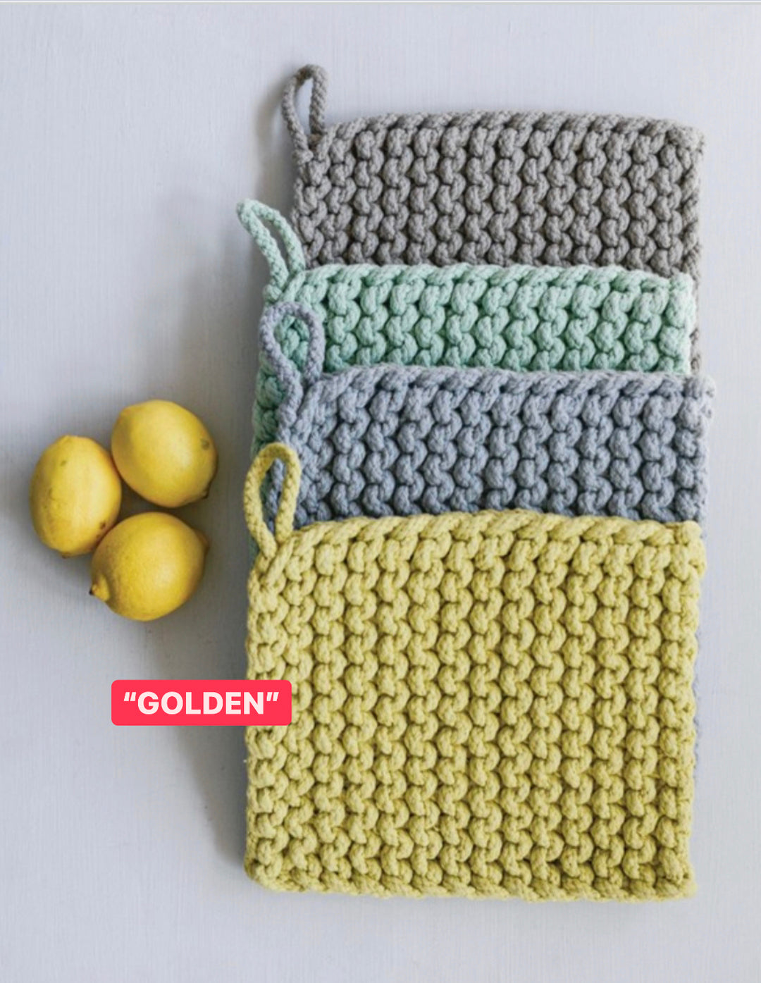 CC 8” GOLDEN Crocheted Pot Holder