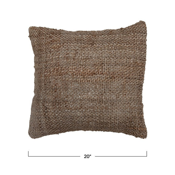 CC 20” Woven Jute&Cotton Pillow w/ DOWN FILL