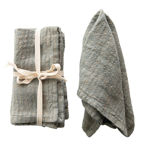 CC SET/4 BLUE LINEN NAPKIN