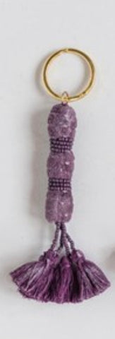 CC PURPLE TASSLE KEY CHAIN