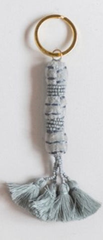 CC LT BLUE TASSLE KEY CHAIN