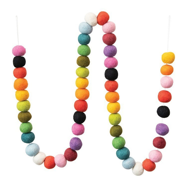 CC RAINBOW WOOL FELT BALLS GARLAND