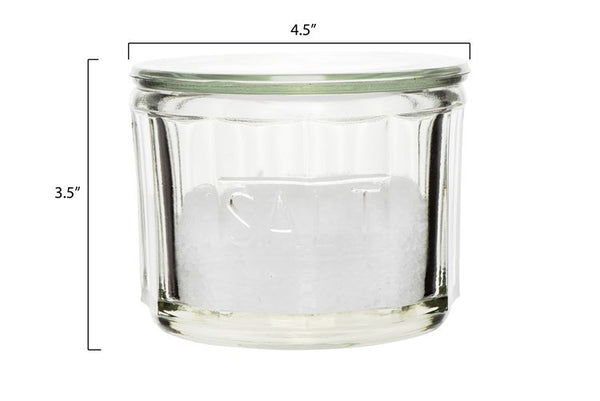 CC  Glass Salt Cellar w/ lid
