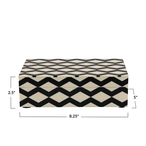 CC BLACK&IVORY ZIG ZAG BOX