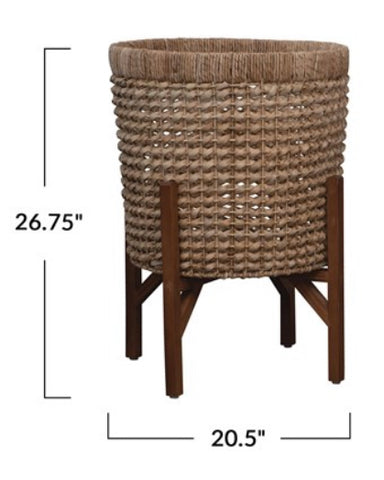 CC LARGE RATTAN PLANTER W/ STAND