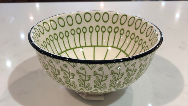 CC green hand painted bowl