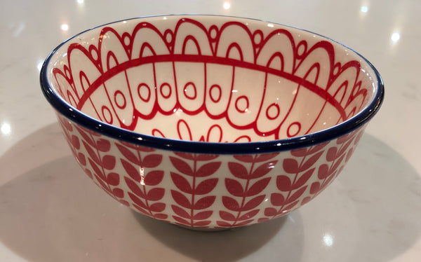 CC red hand painted bowl