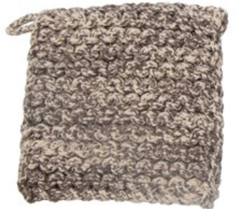 CC 8” TAN MELANGE CROCHETED POT HOLDER
